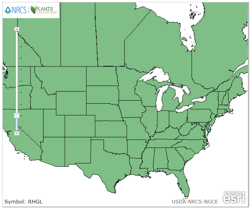 [image description: map of continental US showing sumac in all states]